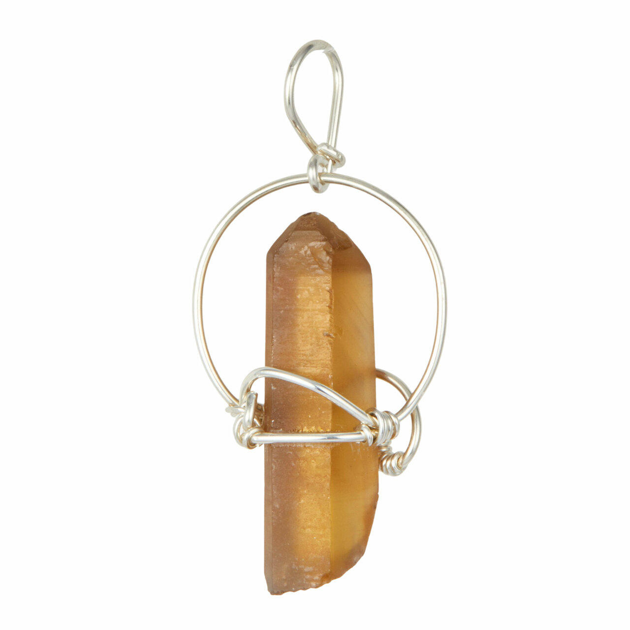 Natural Citrine Raw Point Pendant 