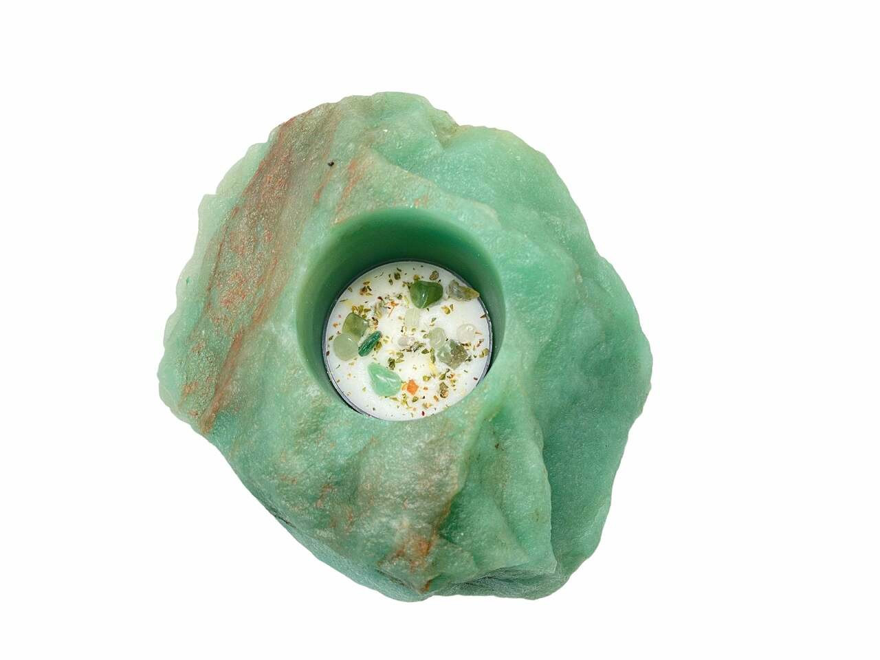 Green Aventurine Candle Holder New Moon Beginnings