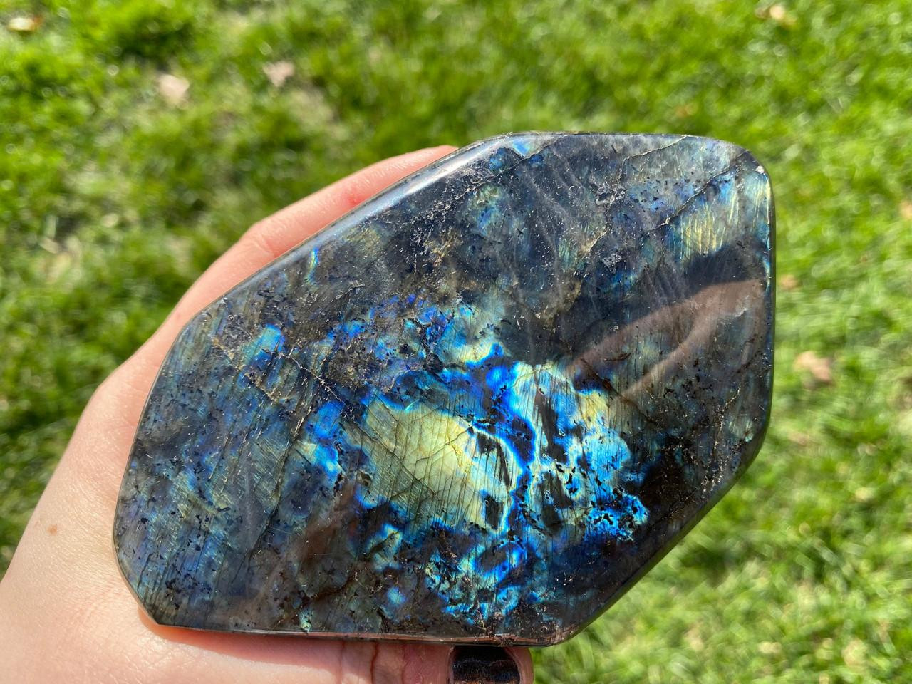 Spectrolite Standing Specimen - Polished Stone - 111 | New Moon