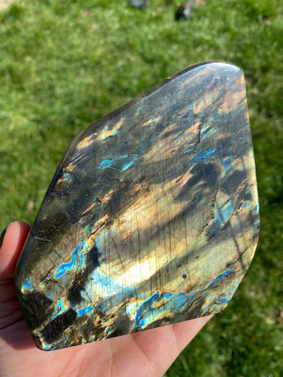 Spectrolite Tumbled Spectrolite Standing Specimen - Polished Stone - 120 | New Moon Beginnings