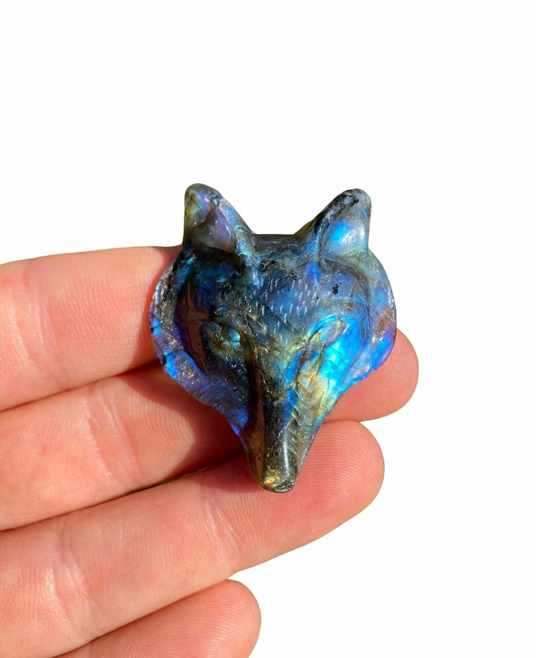 Labradorite Wolf - Polished Stone 