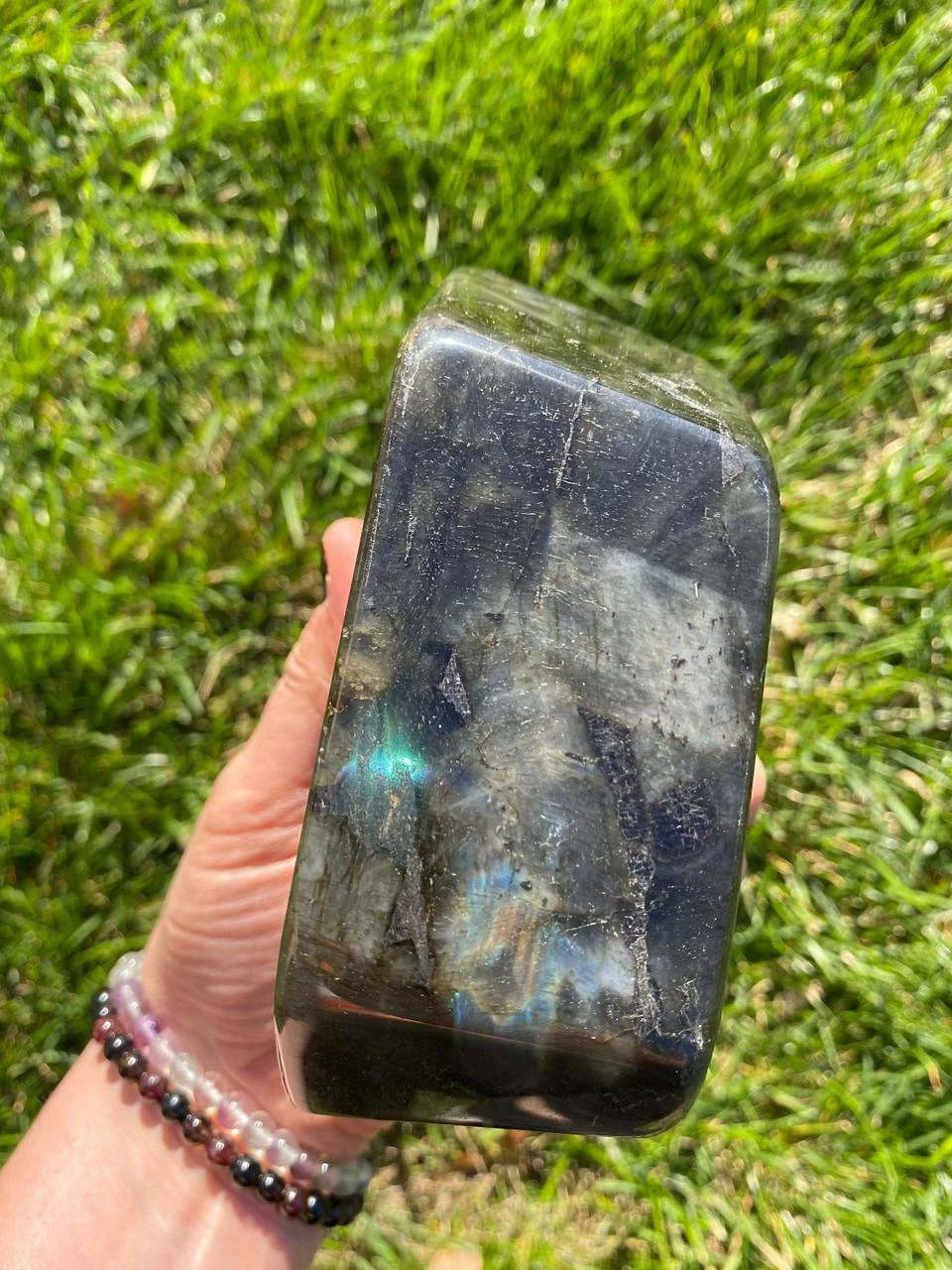 Spectrolite Tumbled Spectrolite Standing Specimen - Polished Stone - 106 | New Moon Beginnings