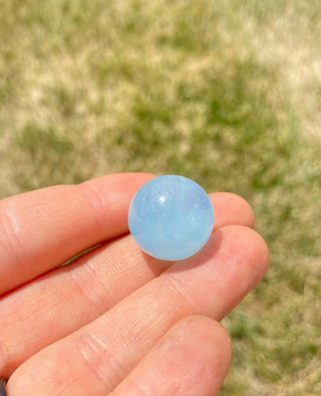 Aquamarine Sphere - Polished Crystal | New Moon Beginnings