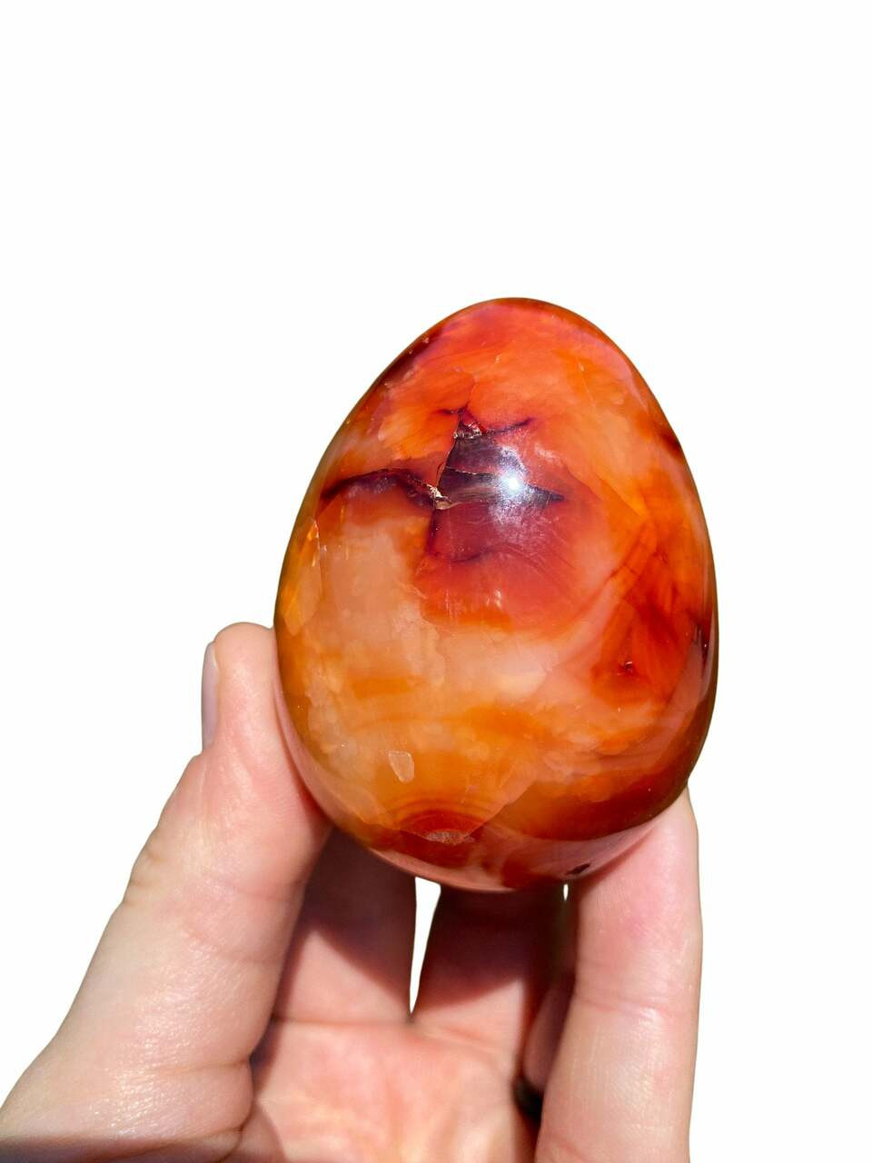 Carnelian Egg - Polished Stone | New Moon Beginnings