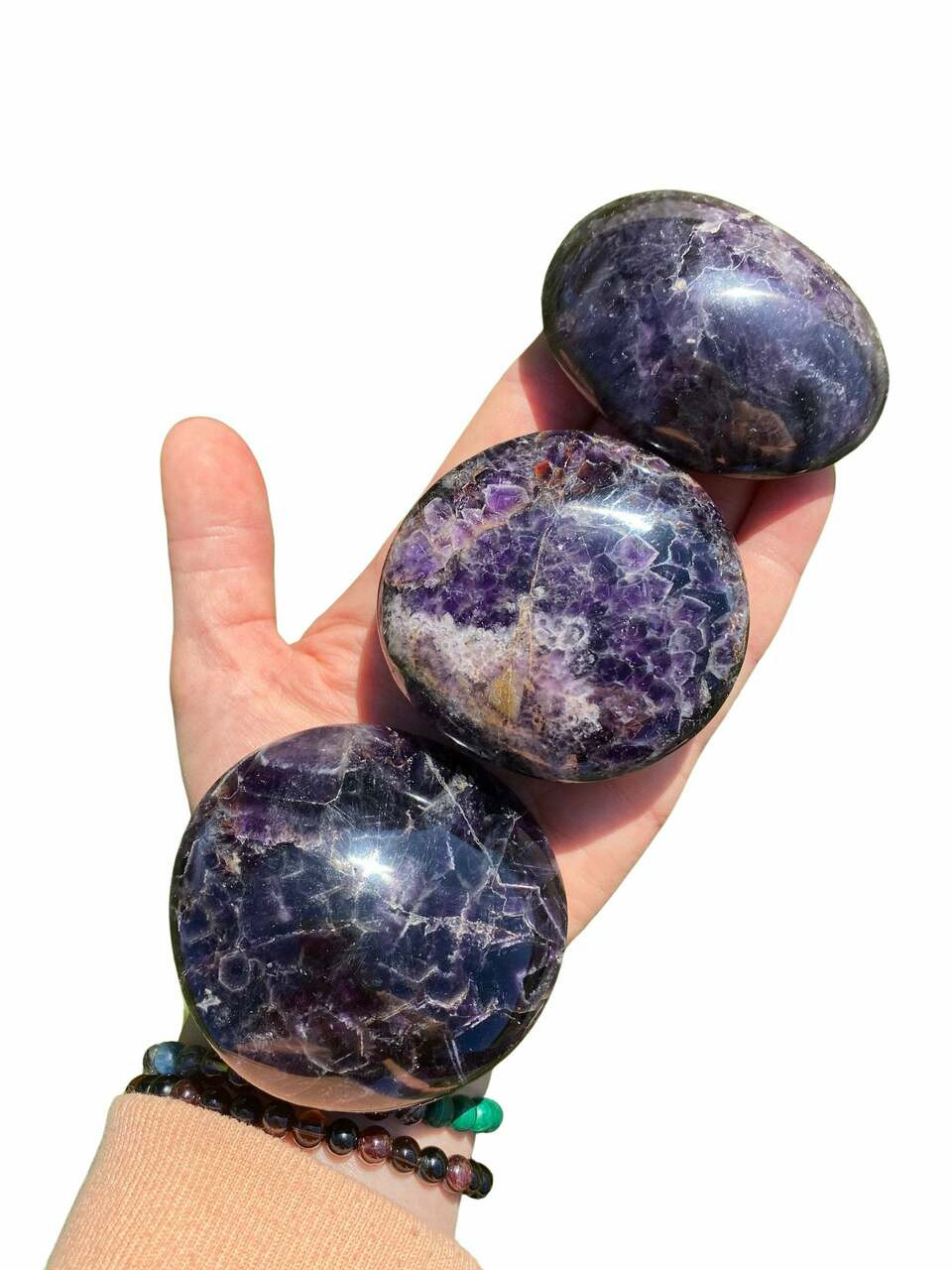 Amethyst Palm Stone For Energy Healing –
