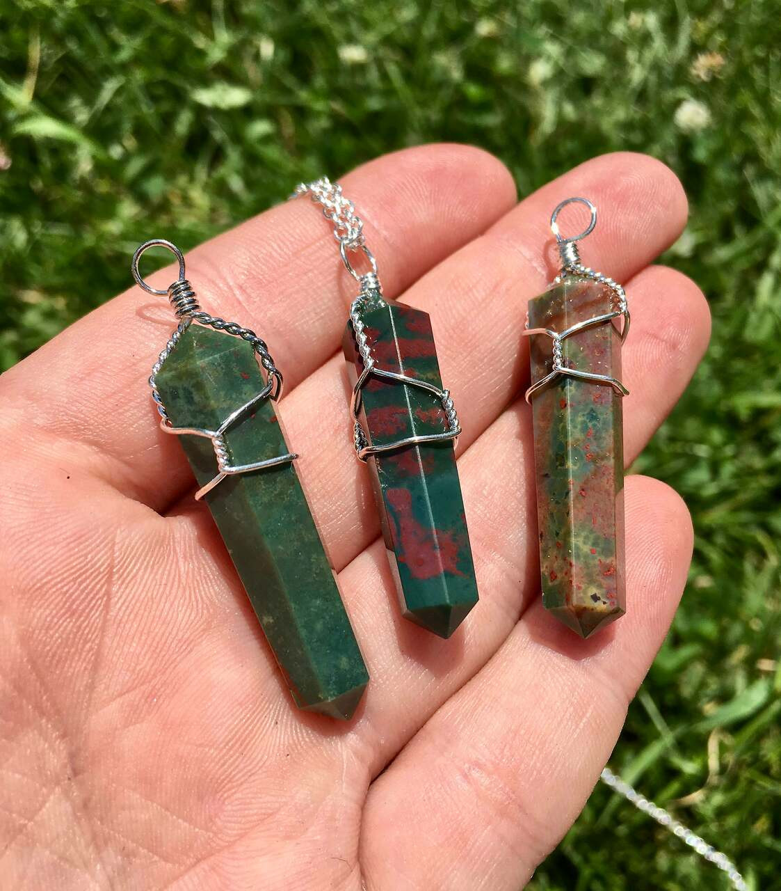 Natural Bloodstone Wishful Pendant Men 