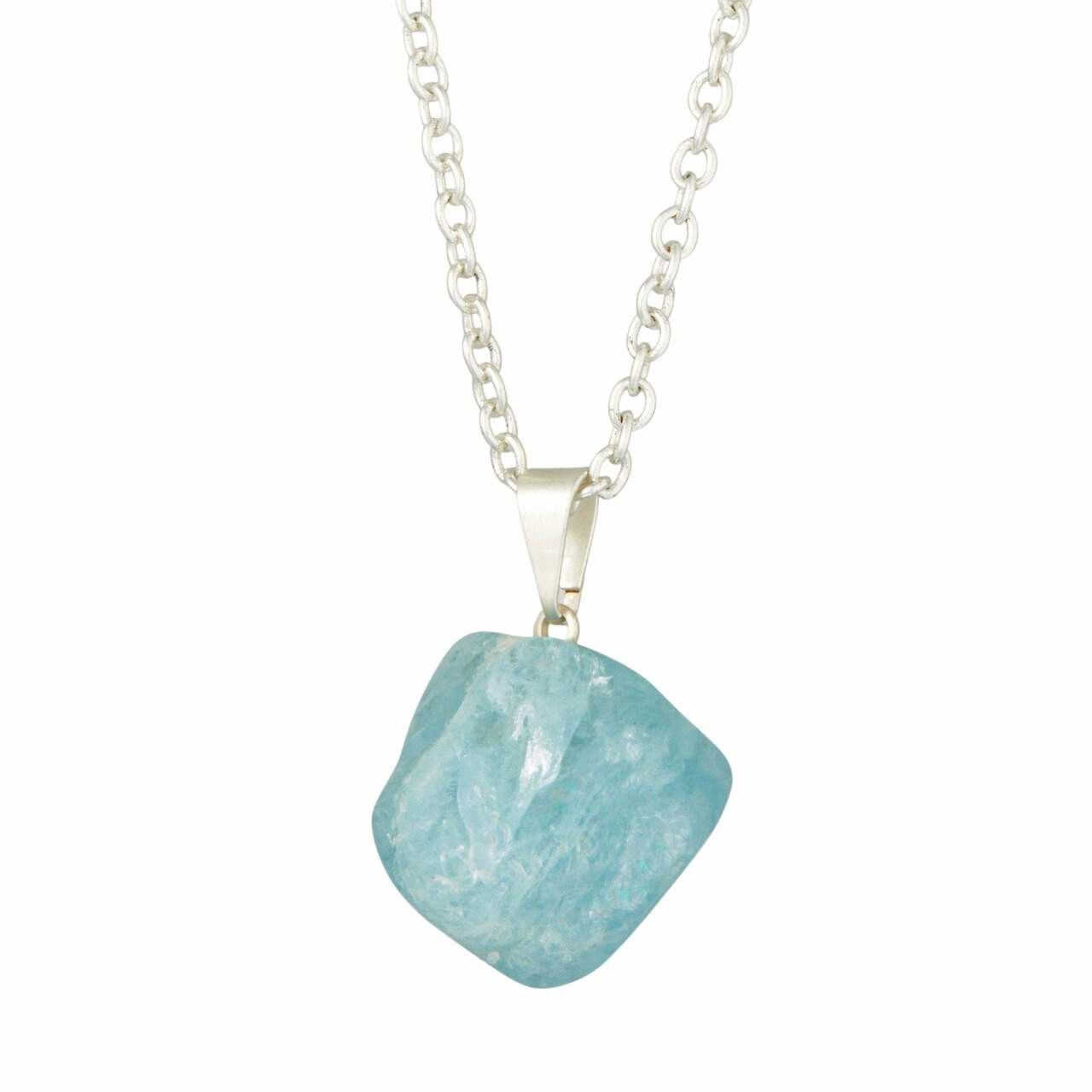 Raw Aquamarine Satellite Necklace – Sapphire and Leo