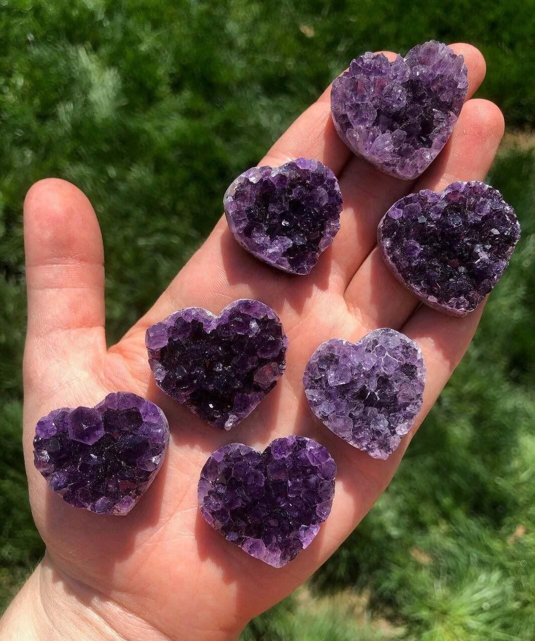 Raw Amethyst Heart Crystal Cluster Geode (Small)