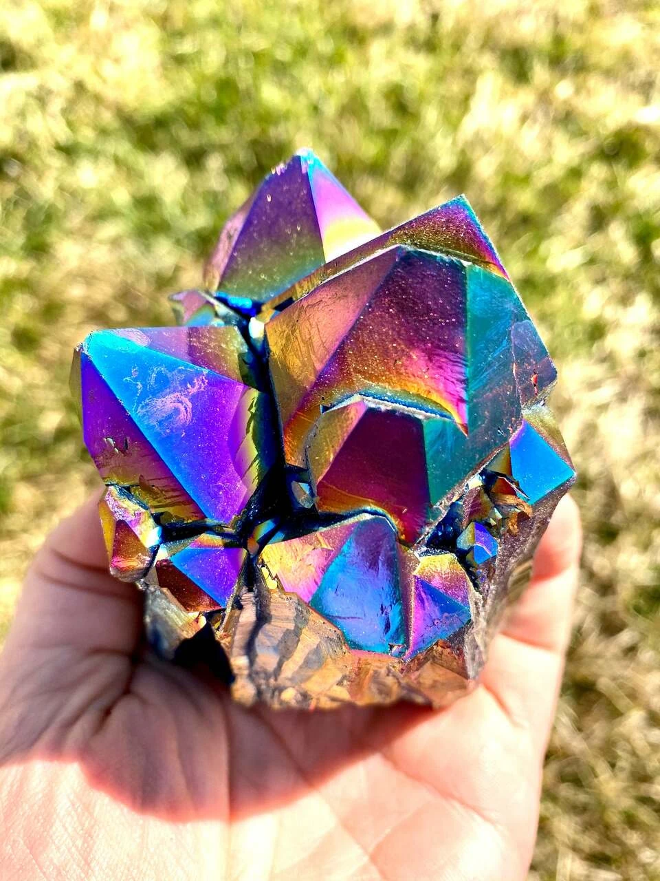 Cristal de Quartz Aura Flamme Verte