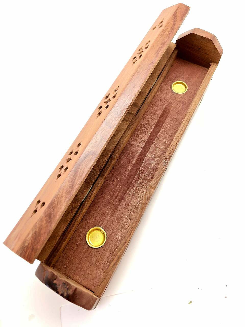 Purple Celestial Wooden Incense Burner Box Triple Moon, Incense