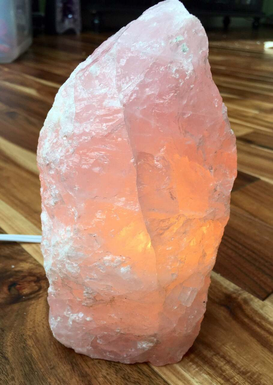 rose quartz crystal lamp