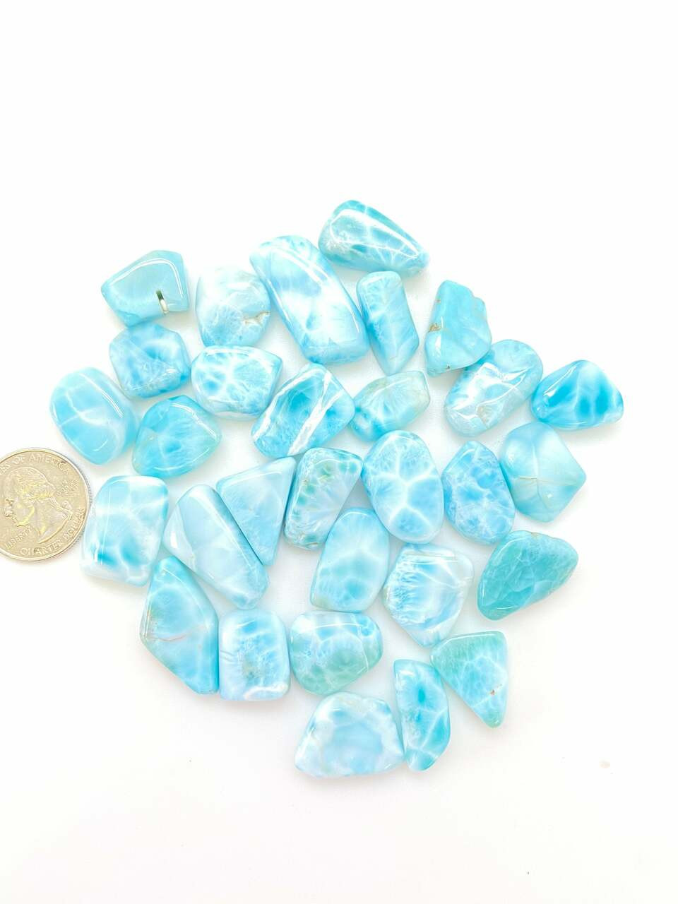 Tumbled Larimar - Larimar Tumbled Stone - Grade AAA | New Moon