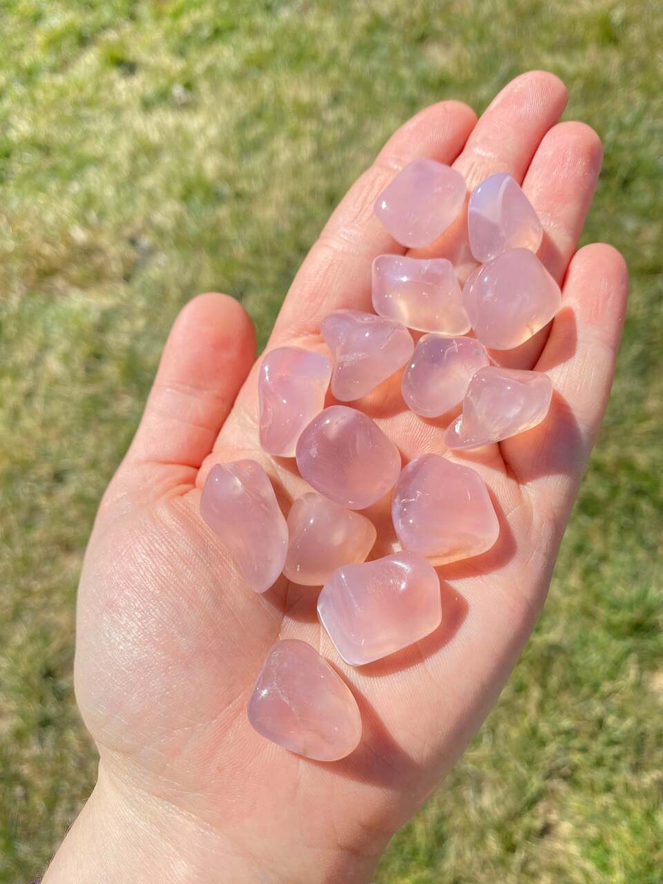 Natural pink Chalcedony 17 to 20mm Free Shape Nugget Tumbled