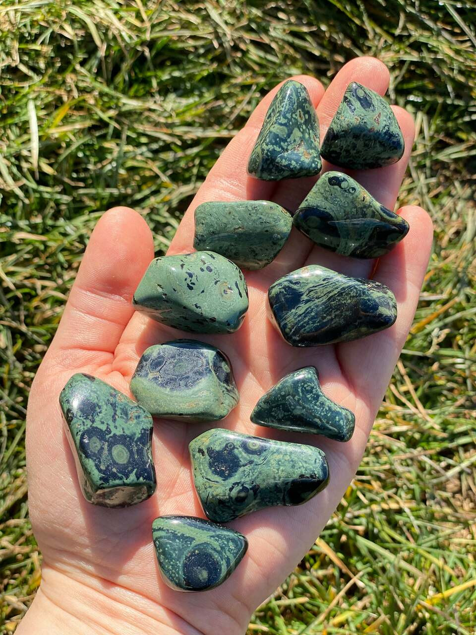 Green Jasper Crystal Tumbled Stone Polished Gemstone / Sleep