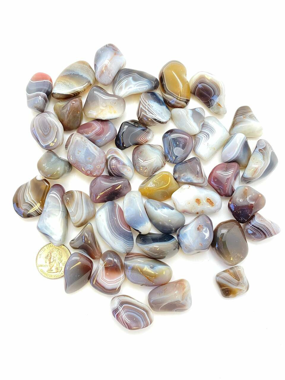 Tumbled Botswana Agate - Botswana Agate Tumbled Stone | New Moon