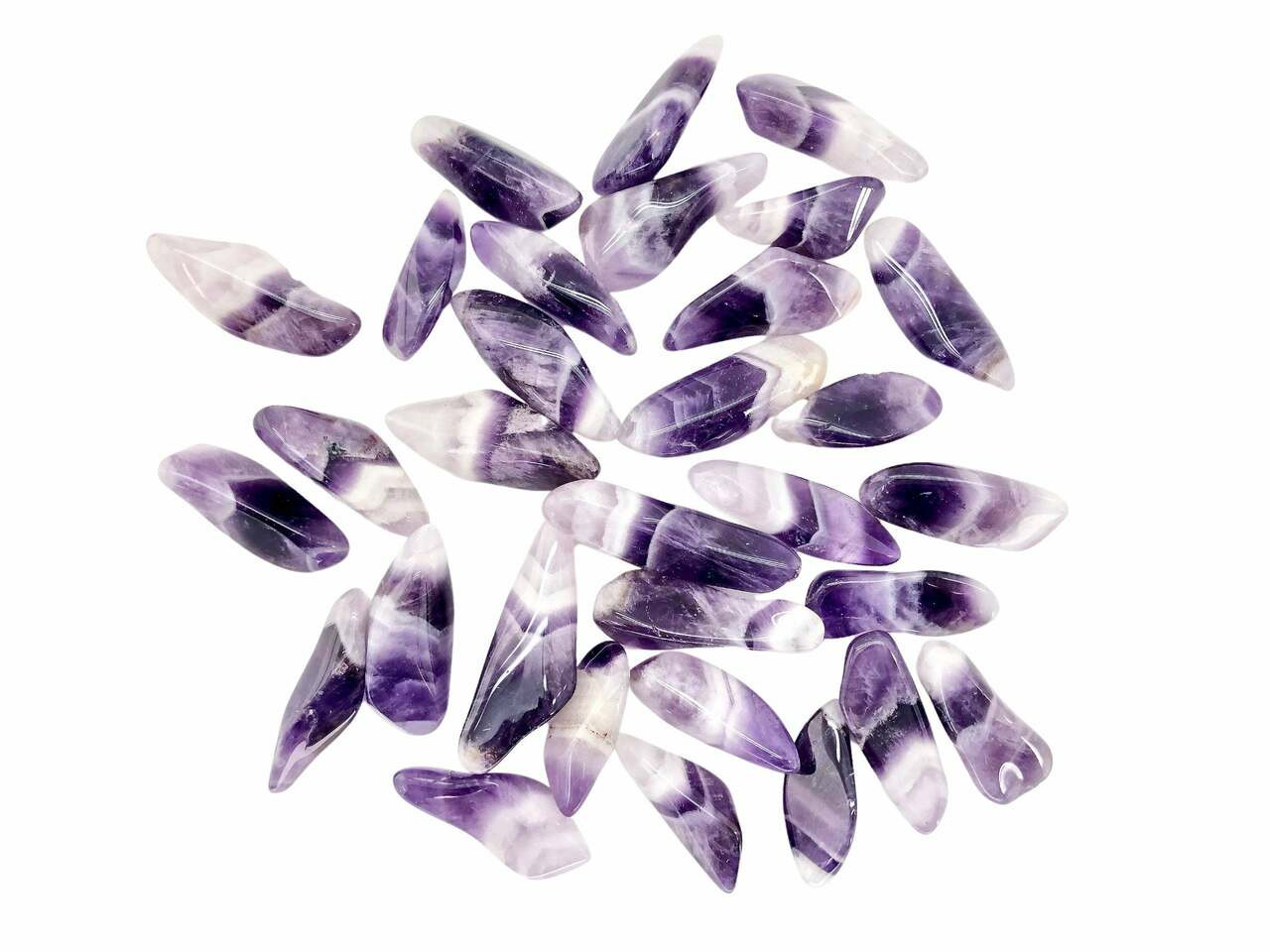 Details about   Amethyst Chevron Tumbled Dogtooth Stones South Africa 50 grams