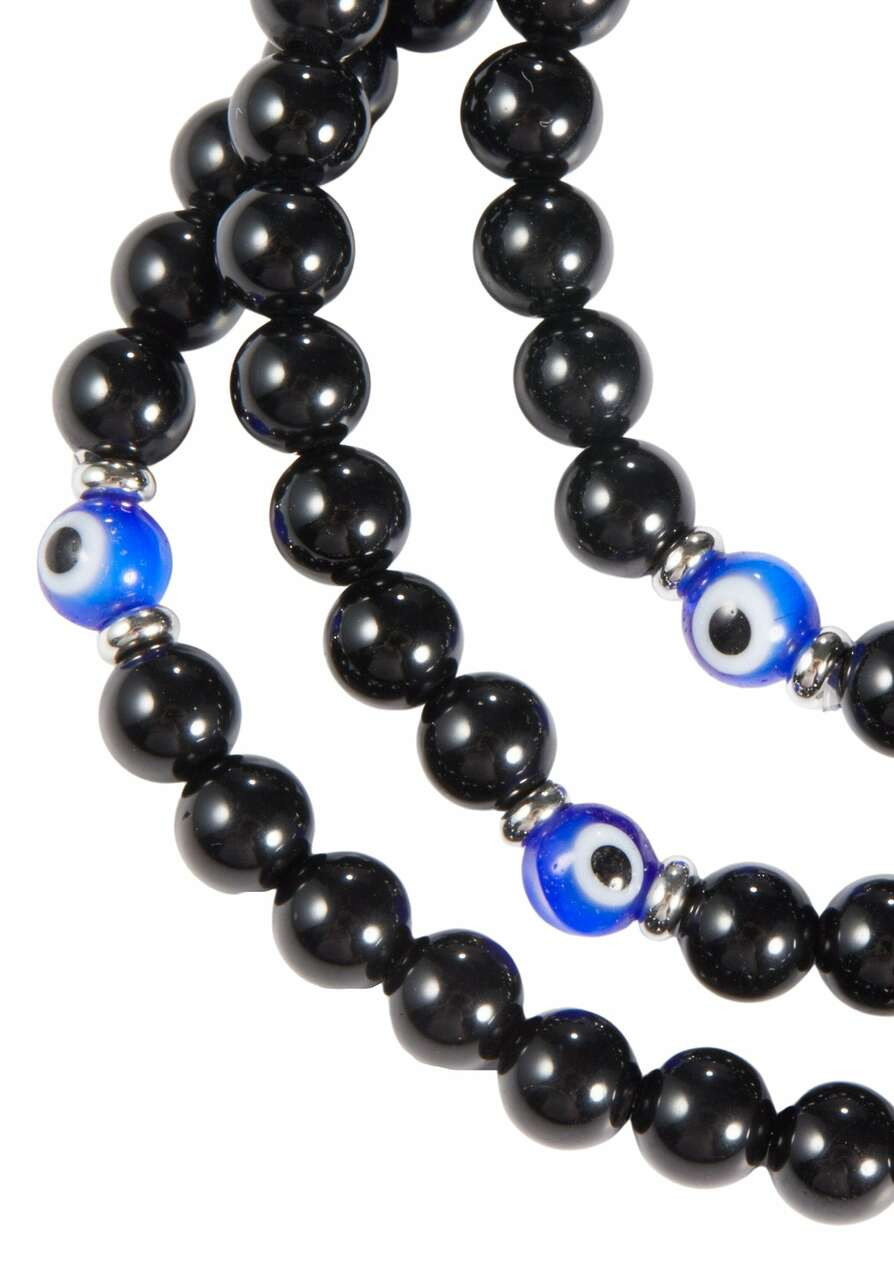 Black Tourmaline Elastic Bracelet - 6mm & 8mm Beads