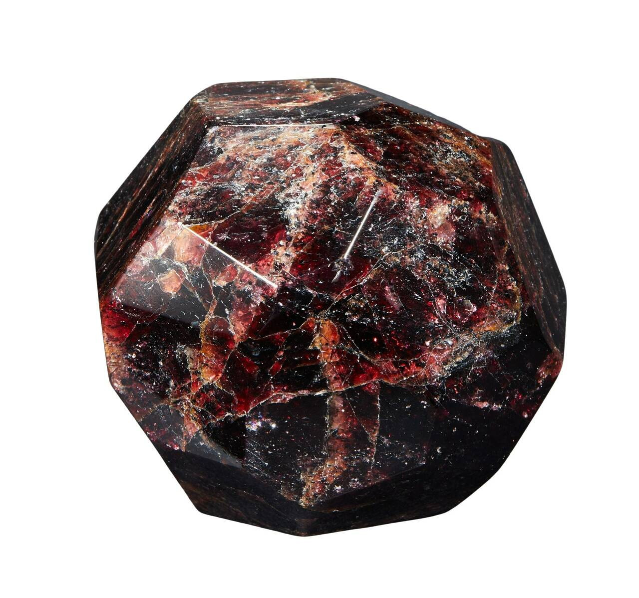 Large Polished Faceted Garnet Stone - No.14