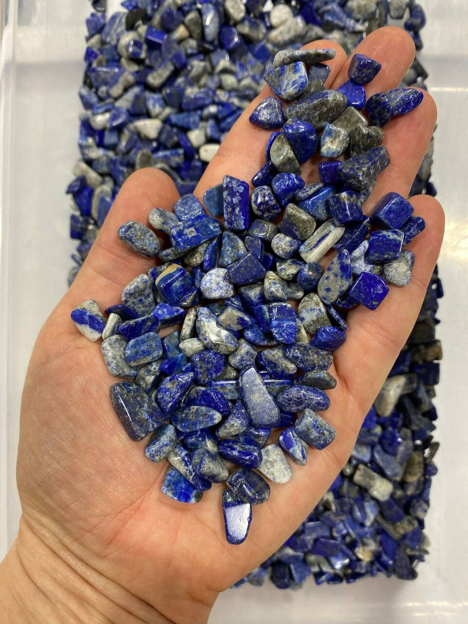 Lapis Lazuli Polished Stone Chips 7mm - 9mm (1 lb. Bag) | New Moon