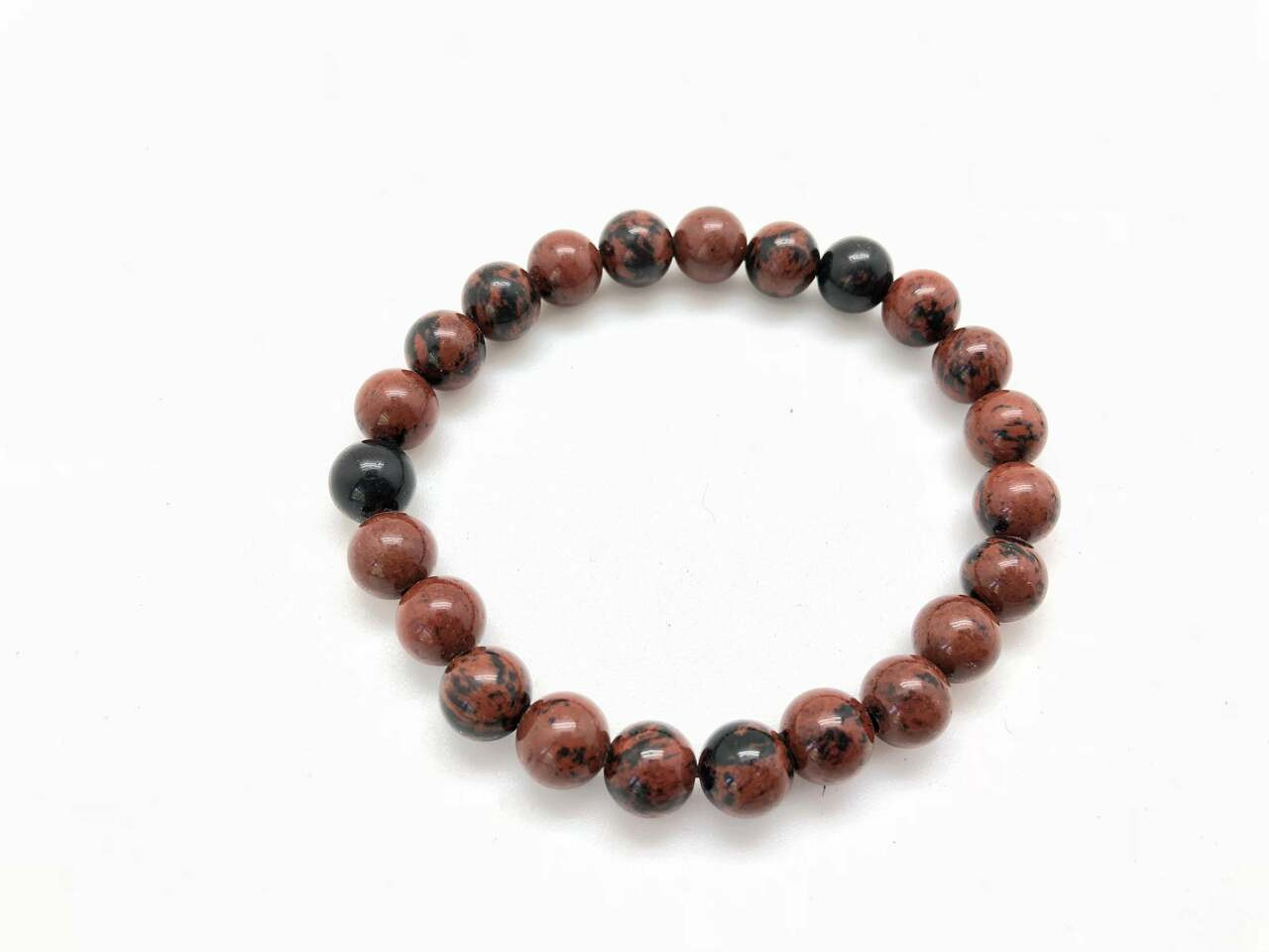 Mahogany Obsidian Elastic Bracelet - 8mm Beads | New Moon Beginnings