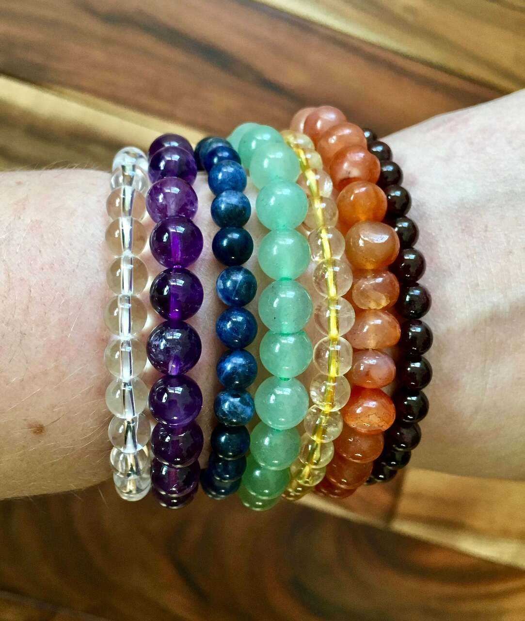 Xusamss Fashion Yoga Colorful Chakra Bracelet 8MM Hematite Beads Elastic Bracelet Bangle Xusamss Fashion Yoga Colorful Chakra Bracelet 8MM Hematite Beads Elastic Bracelet Bangle