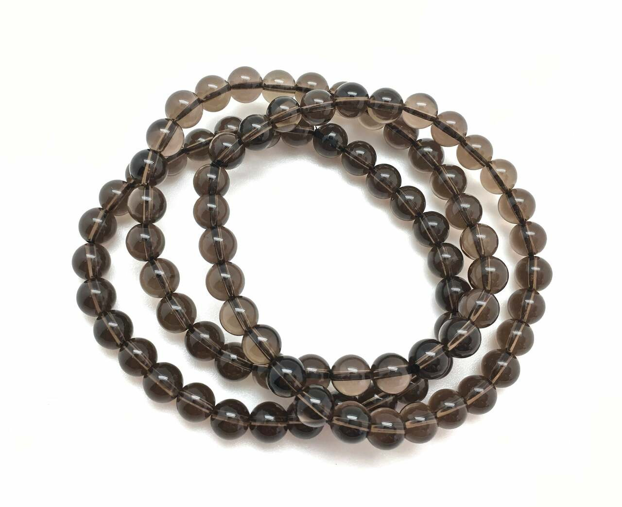 Handmade Gemstone Smoky Quartz Stretch Bracelet Smoky Quartz Round Beads 4mm  6mm 8mm 10mm 12mm 7.5 Healing Bangle Gemstone Bracelet · NY6 Design