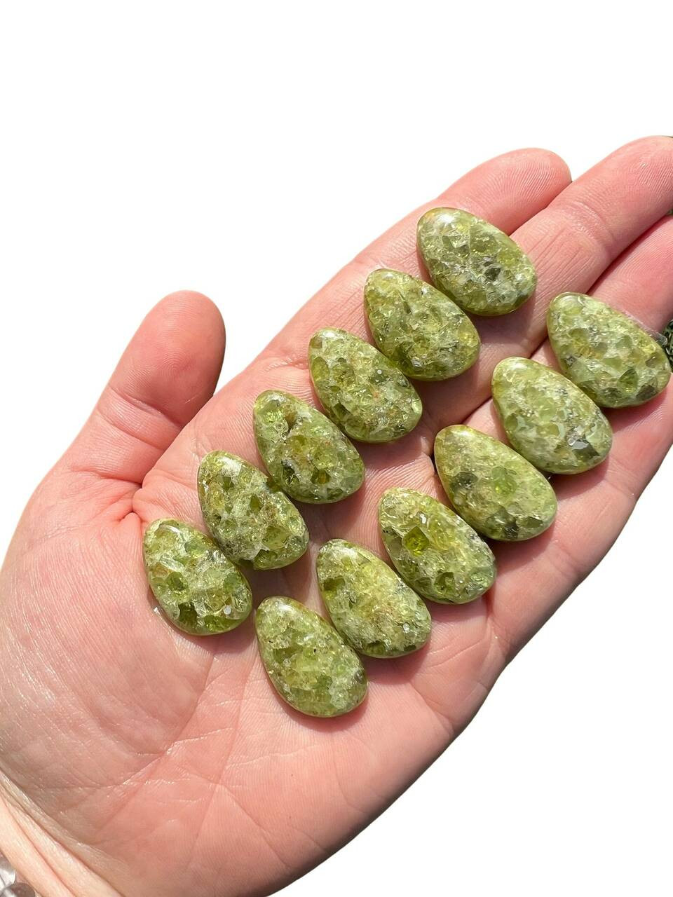 Peridot Cabochon - Compressed Peridot | New Moon Beginnings