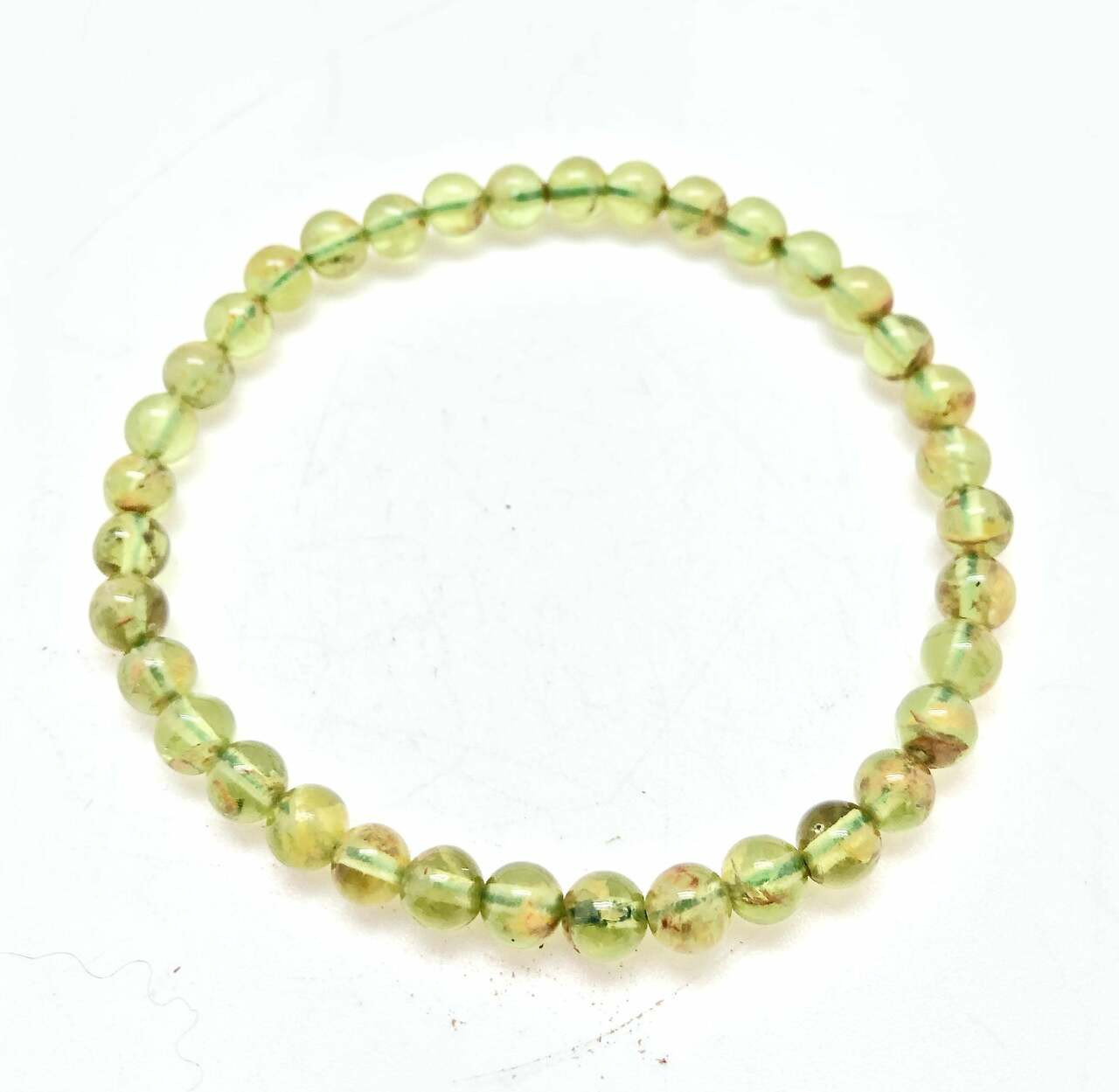 Peridot Elastic Bracelet - 4mm Beads