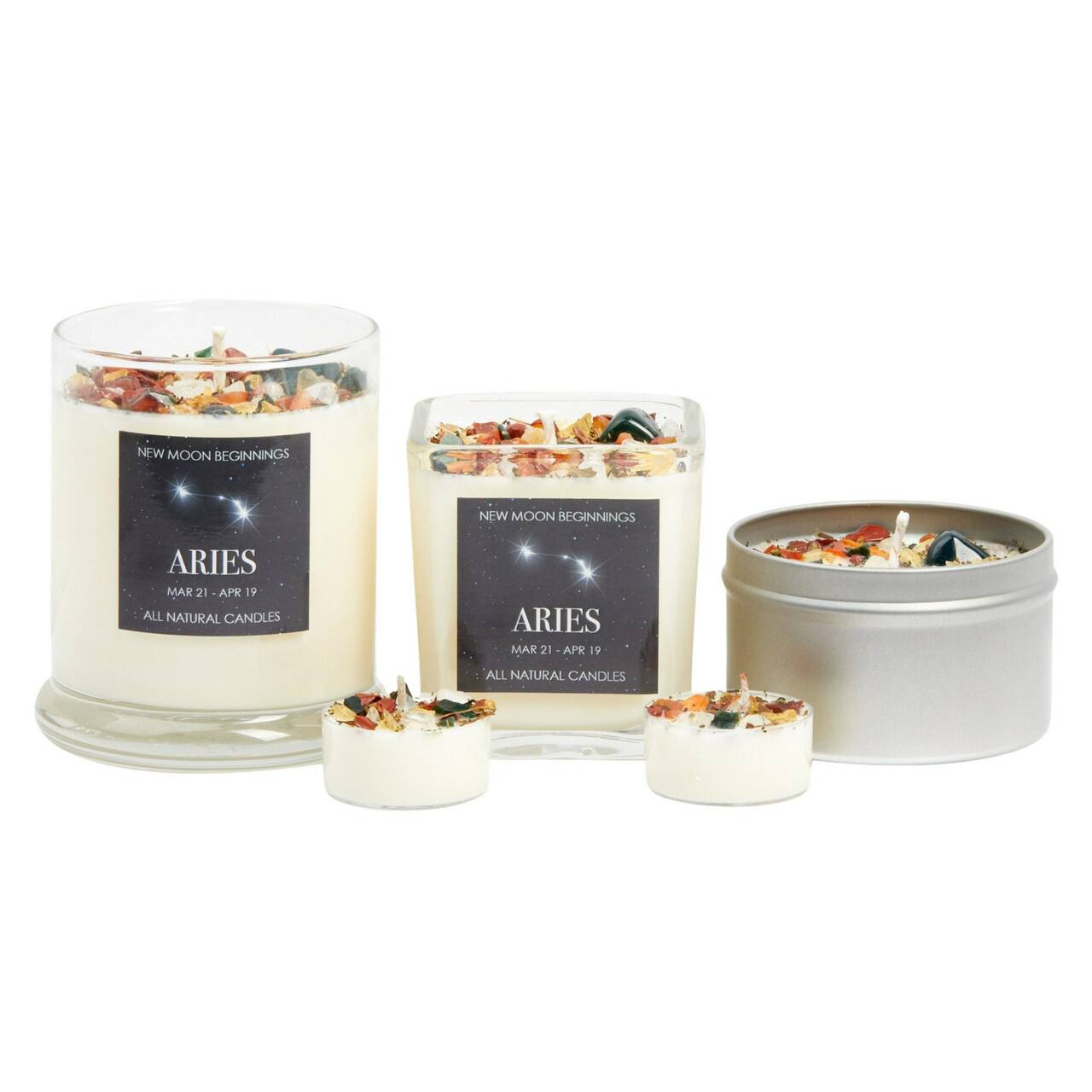 Aries Crystal Candle - Zodiac (Mar. 21 - Apr. 19) | New Moon
