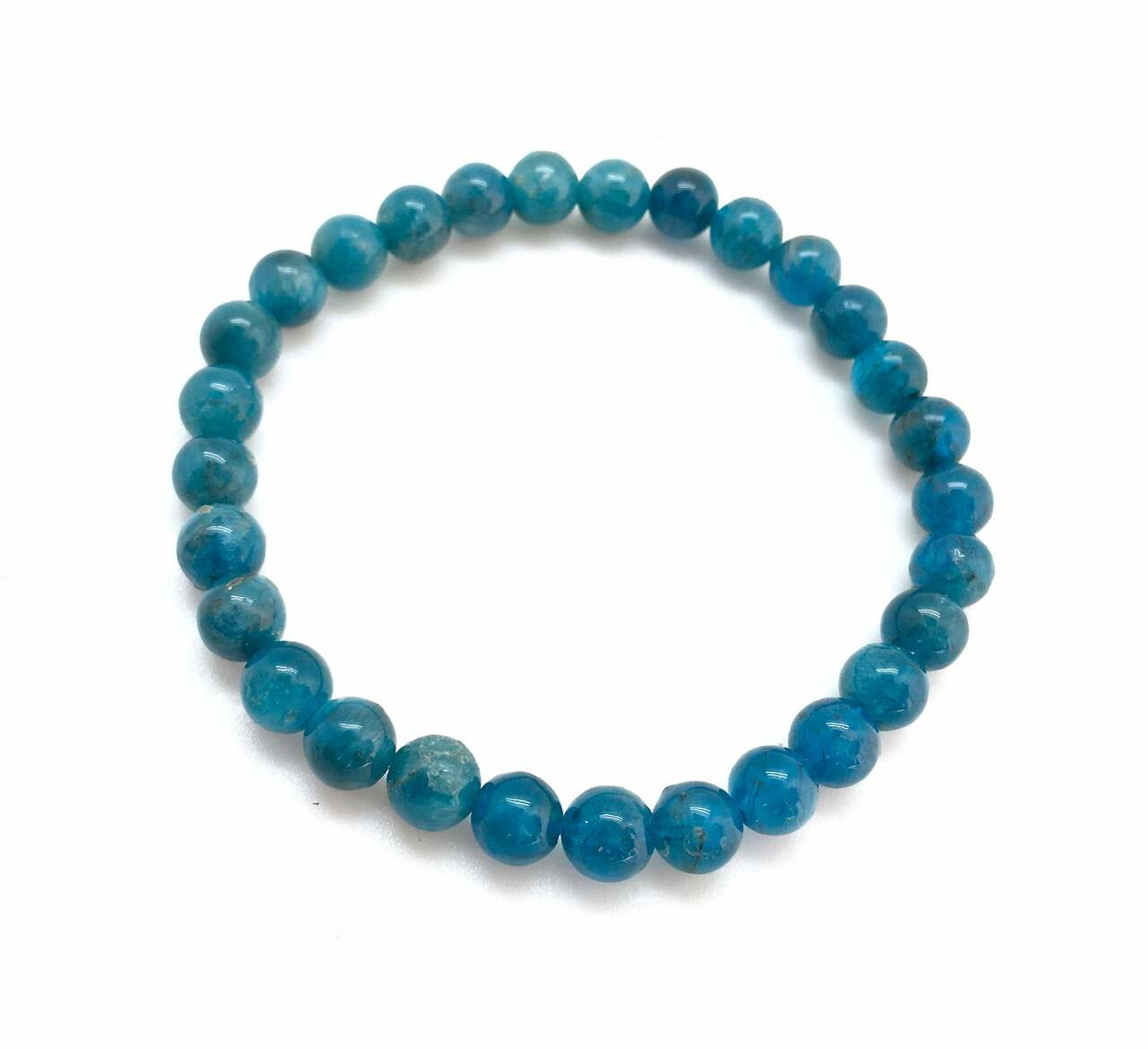 Turquoise Stone Elastic Bracelet - 6mm Beads