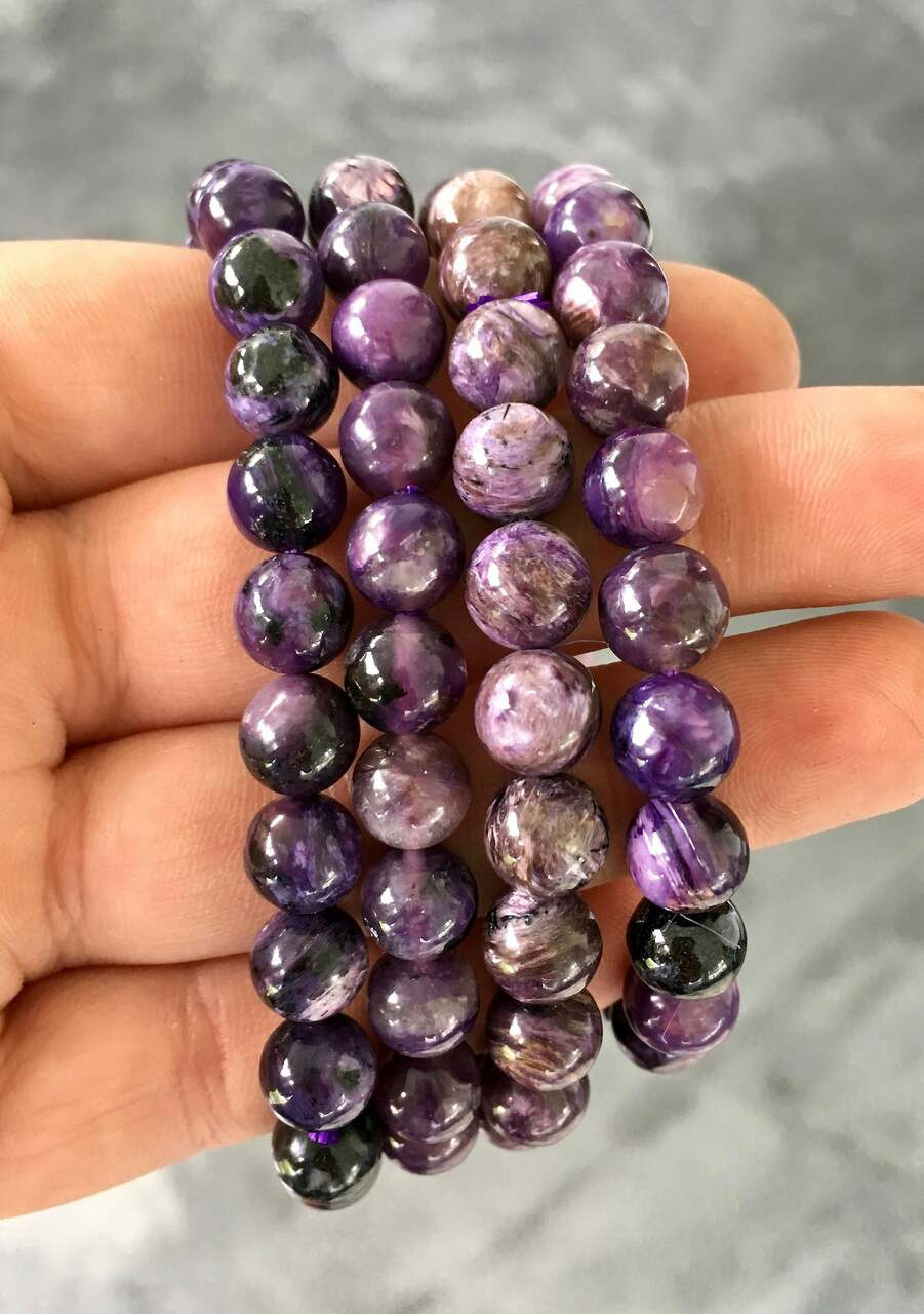 Amethyst Elastic Bracelet (A Grade) - 8mm Beads