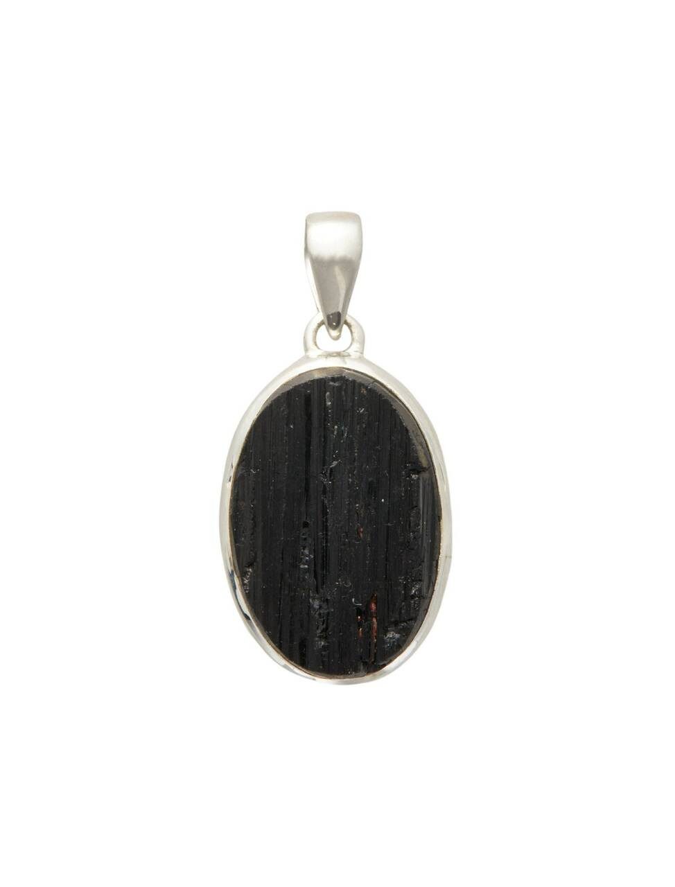 Black Tourmaline Pendant - Sterling Silver - No.1387 | New Moon