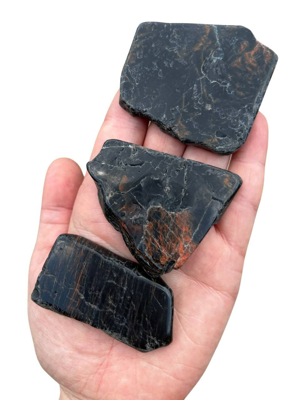 Black Tourmaline & Red Jasper Stone Slice | New Moon Beginnings
