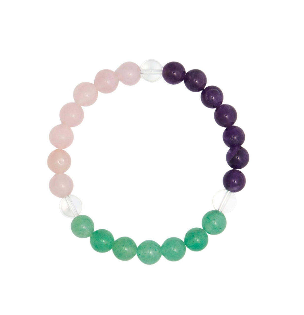 Green Moonstone & Mother of Pearl Moon Skinny Stacker Gemstone Bracelet, Prosperity and Attraction Bracelet(6mm Beads) Large - 7.5