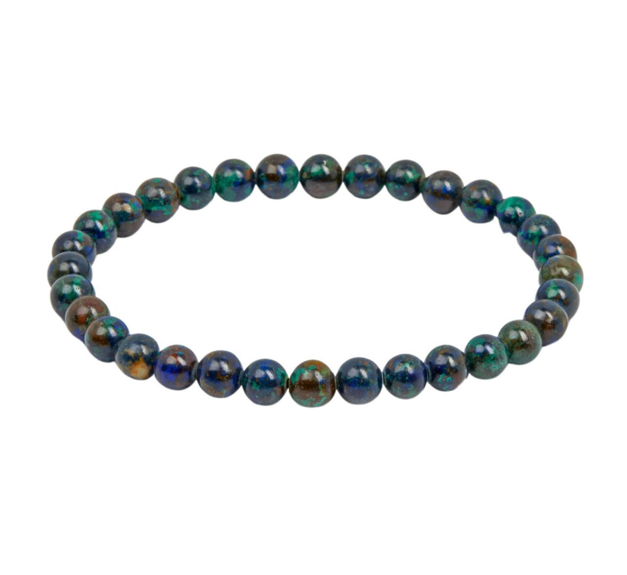 new moon beginnings azurite malachite elastic bracelet 6mm beads jbr aa594 84106.1669132957