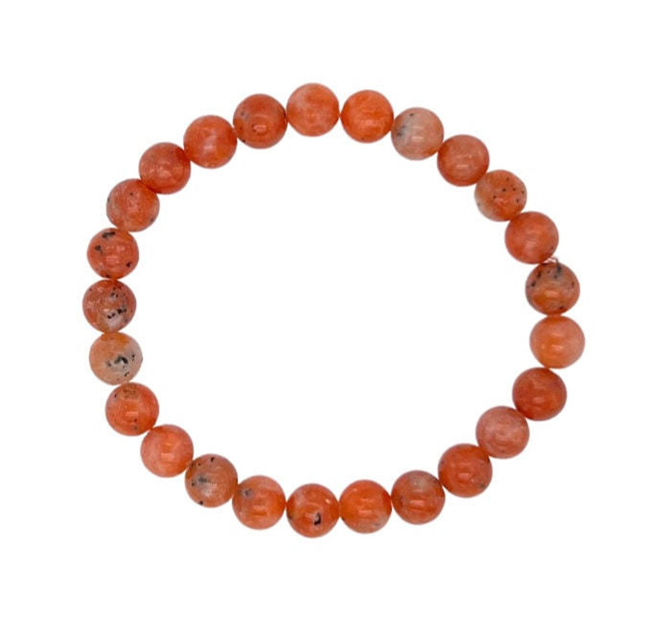Stretch Style Gemstone Bead Bracelet Elastic with Orange Rhodochrosite 7 –  bishopsjewelry