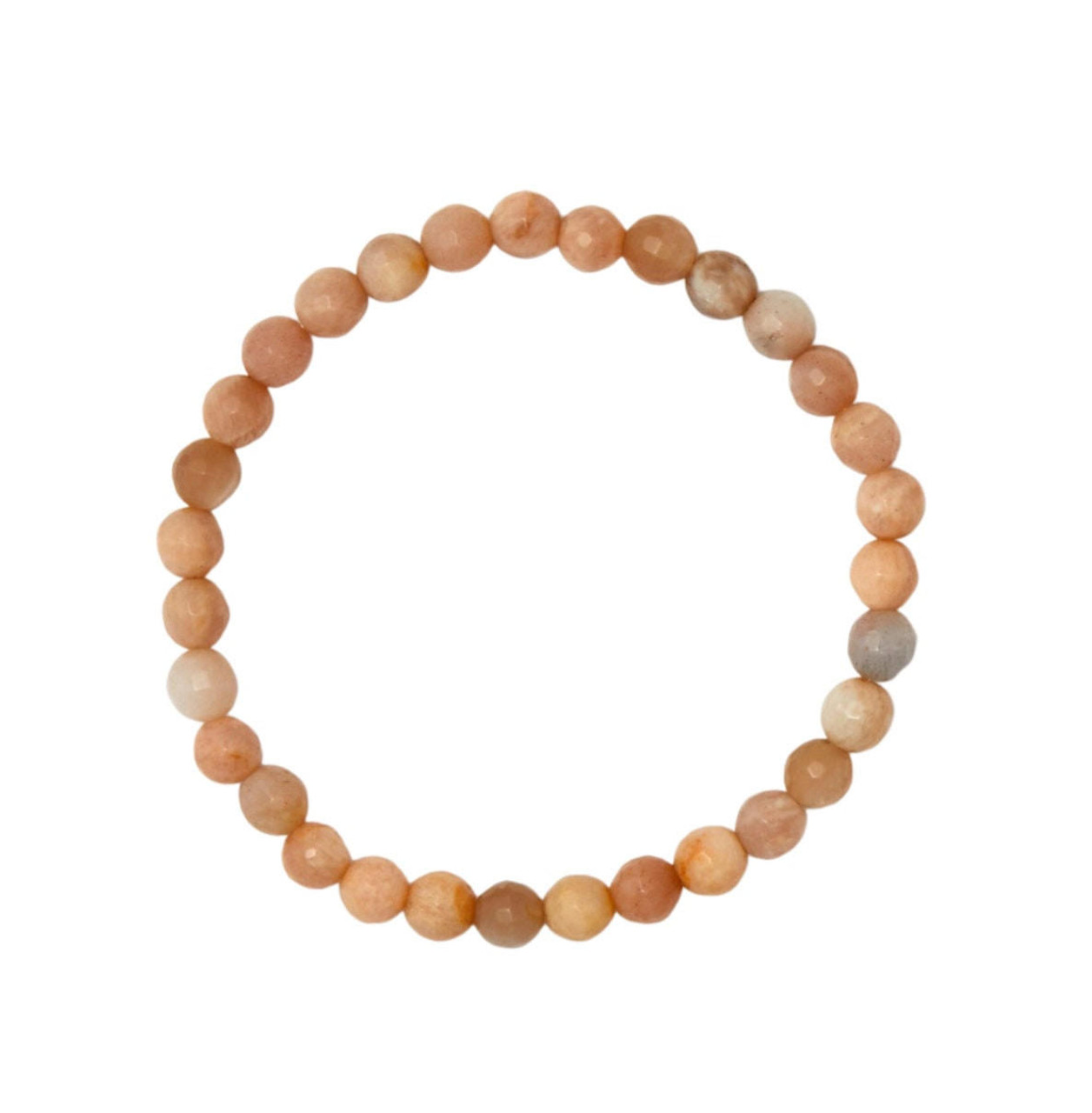 Sunstone Bracelet - Elastic - 4.5mm Faceted Beads