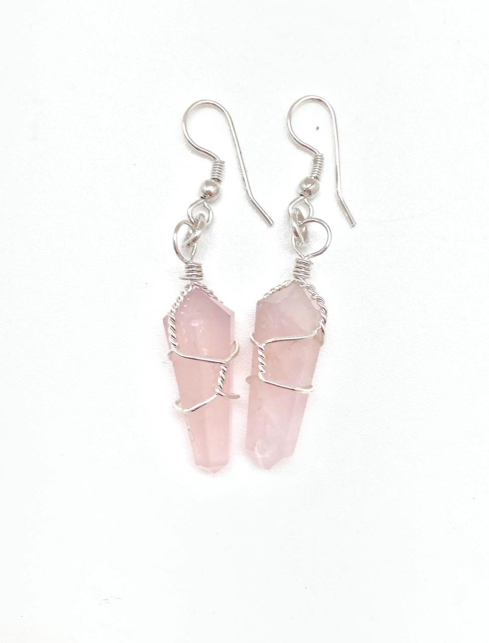 Buy Rose Quartz Peridot Earrings, Pink Green Gemstone Drops, Pink Quartz  Dangle Earrings Online in India - Etsy