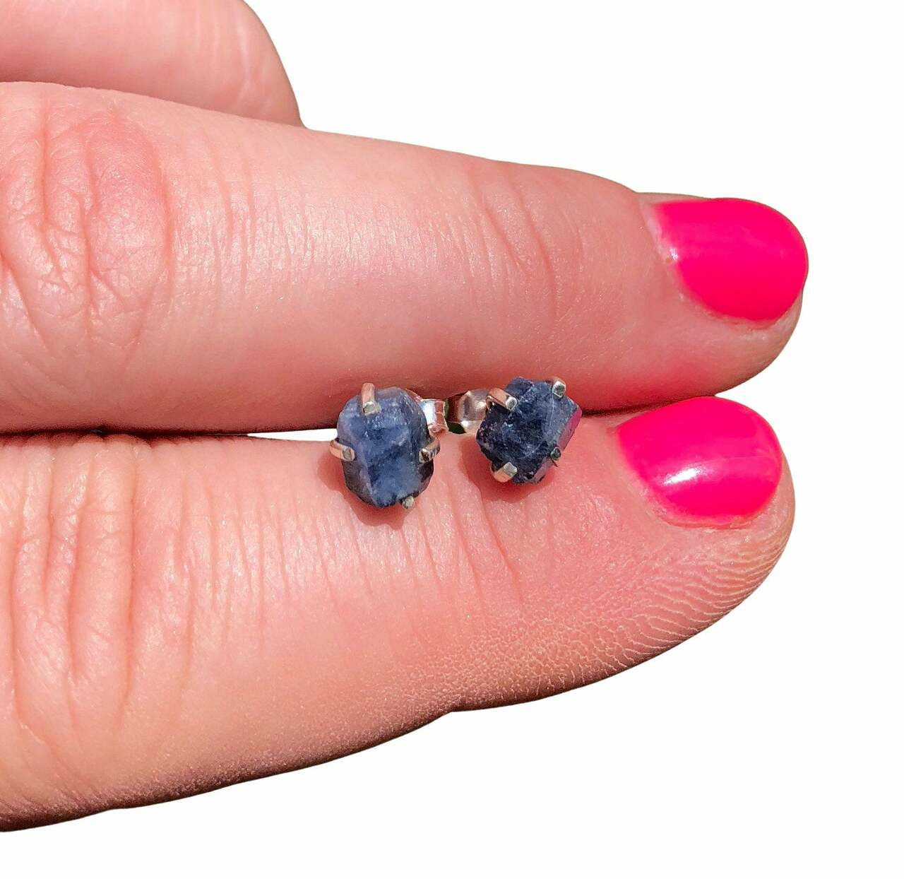 Flipkart.com - Buy Iski Uski Lifestyle Anniversary wear Blue Sapphire  Earrings Blue Sapphire Sterling Silver Stud Earring Online at Best Prices  in India