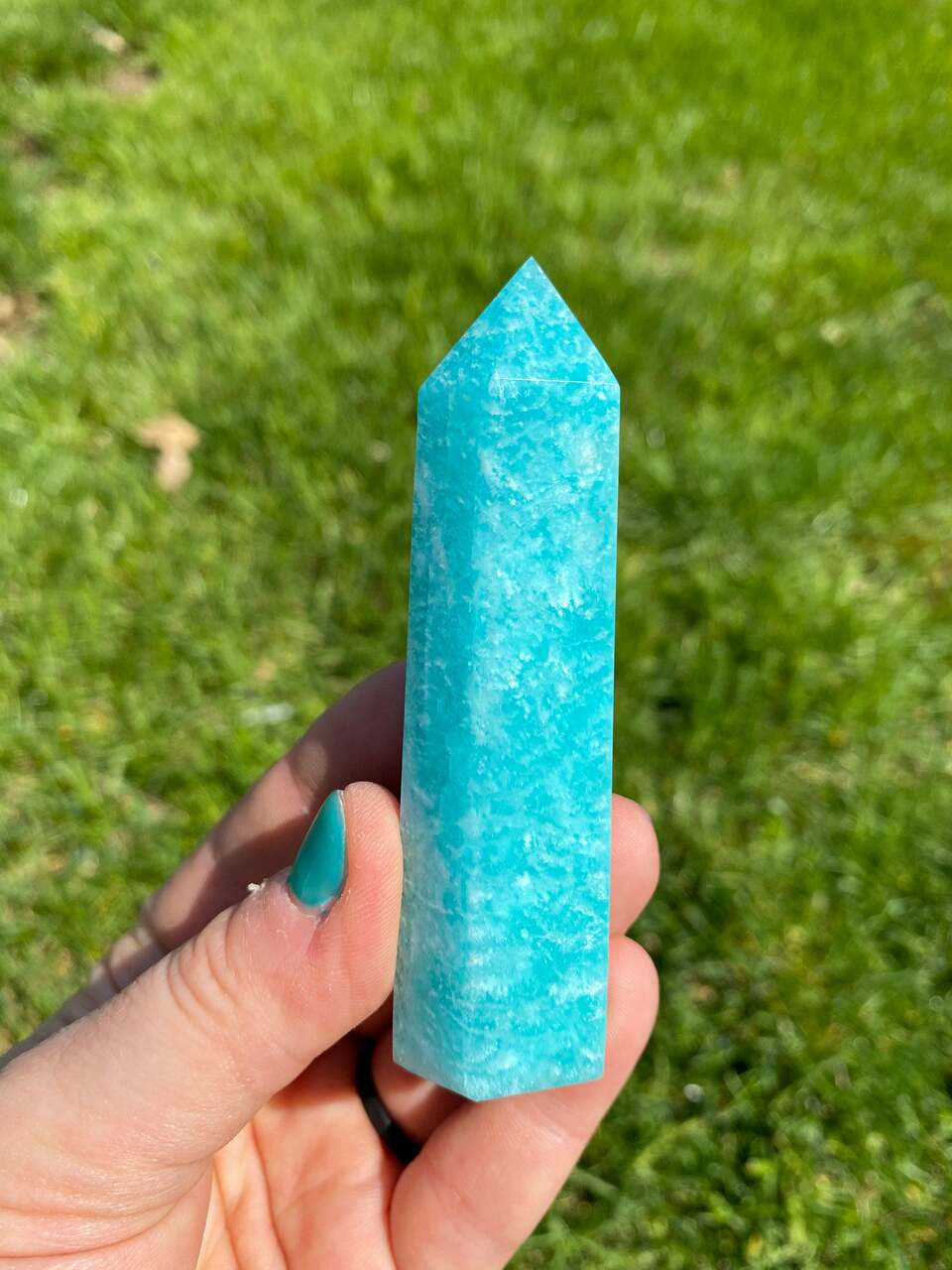 Russian Amazonite Point - Polished Stone Tower | New Moon Beginnings