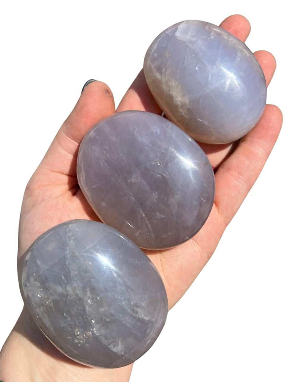 Blue Rose Quartz Palm Stone New Moon Beginnings New Moon Beginnings