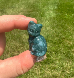 Moss Agate Cat Miniature 