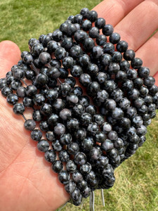 Indigo Gabbro Bead Strand 