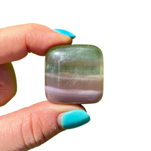 Yttrium Fluorite Worry Stone - Polished Lavender Fluorite Crystal Yttrium Fluorite Worry Stone - Polished Lavender Fluorite Crystal