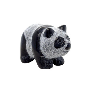 Black Obsidian Panda - Rough and Polished Figurine 