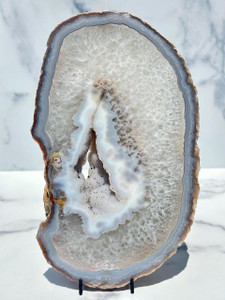 Quartz & Agate Slab with Druzy - Front Polished - No.76 