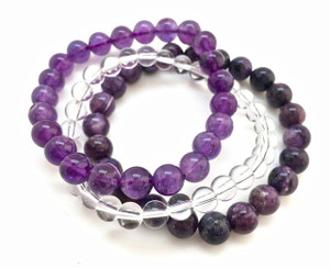 Crown Chakra Elastic Bracelet Set - 6mm and 8mm Beads