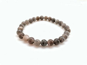 Black Moonstone Elastic Bracelet - 6mm Beads