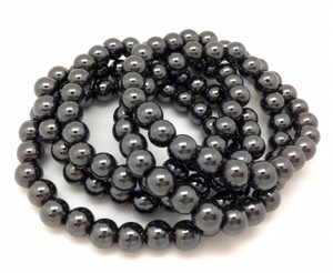 Hematite Elastic Bracelet - 6mm & 8mm Beads 