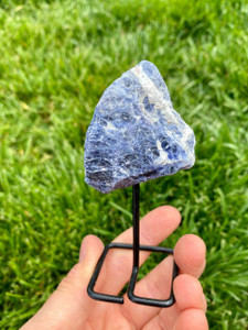 Raw Sodalite Stone on Metal Stand